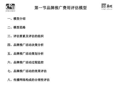 品牌推廣費用評估模型與公關(guān)活動組織策劃
